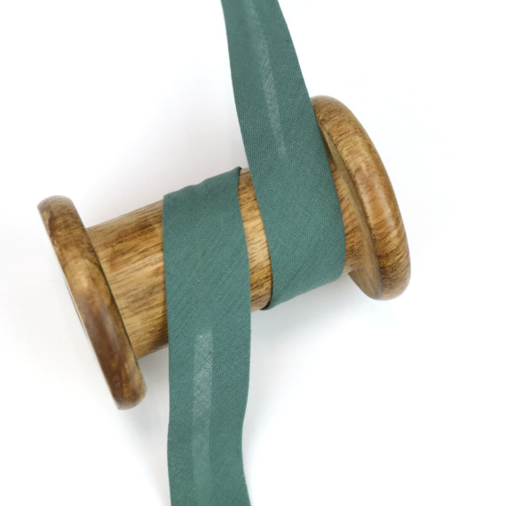 3 Meter Schrägband - Baumwolle - Altgrün - Uni - 2cm x 3m - Zugeschnitten