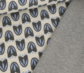 Sommersweat - Back Side Print - Tulpen - Dunkelgrau
