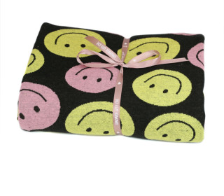 1,8m Zuschnitt - Bio- Jacquard - 4 Farb Spezial Jacquard Jersey - Smile - Choose Your Vibe -Schwarz - Hamburger Liebe