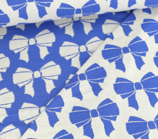 Bio-Jacquard - 2 Farb Spezial Jacquard Jersey - Bow Doubleface - Beetles & Bugs - Hamburger Liebe - Royalblau/Warmweiß