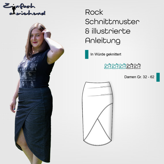 Rock In Würde geknittert Gr. 32 - 62 Damen