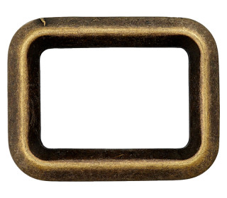1 Rechteck-Ring - Vierkant - 40mm - Metall - Kantig - Altmessing