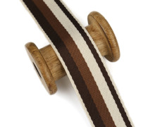 1 Meter Gurtband - 38mm - Streifen - Dunkelbraun/Braun