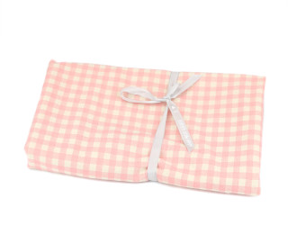 1,5m Zuschnitt - Baumwolle - Cretonne - Wash Out - Karomuster - Ecru/Rosa