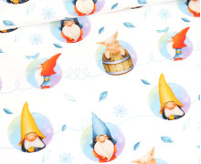 Sommersweat - Gnomes - Tomte Und Pepples - Bubbles - Kombistoff - Weihnachten - Weiß - Bio Qualität - abby and me