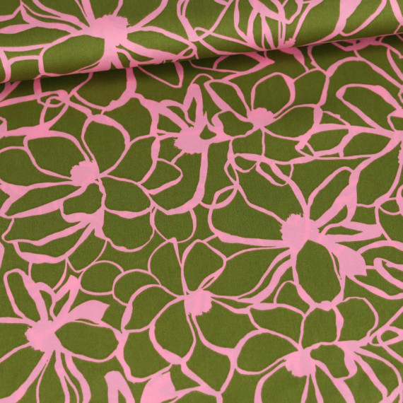 Baumwoll Satin - Webware - NERIDA HANSEN - Magnolia - Farngrün