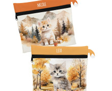 DIY-Nähset - 2 Wetbags - Softshell - Herbsttiere - Katzen