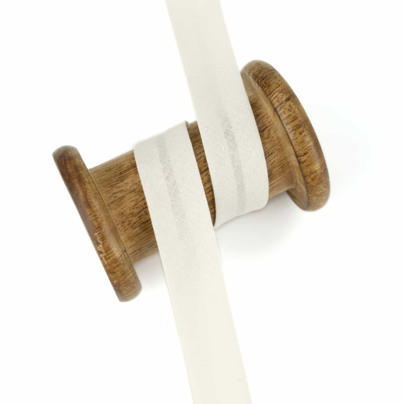 1 Meter Schrägband - Baumwolle - Uni - 20mm - Warmweiß