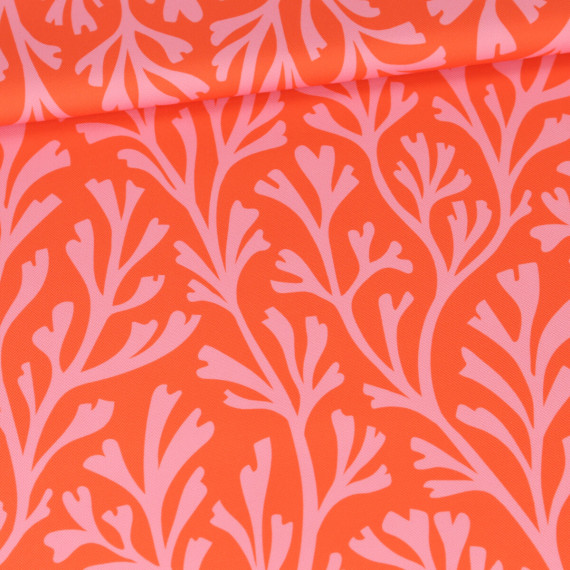 Outdoorstoff - Summer At The Beach - Algen - Orange - Kathi Bondzio - abby and amy