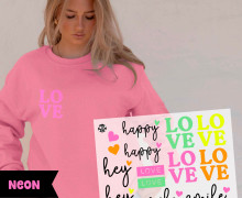 Onkel Bo's Neon Bügelbilder - DIN A4 - Love/Happy/Smile
