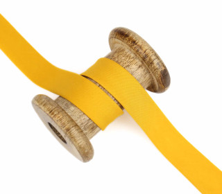 1 m Schrägband - Popeline - Uni - 20mm - Maisgelb