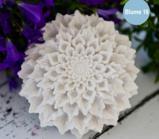Silikon - Gießform - Blüte - Dekoblüte - schaufelartige Blütenblätter - Blüte 16 - vielfältig nutzbar
