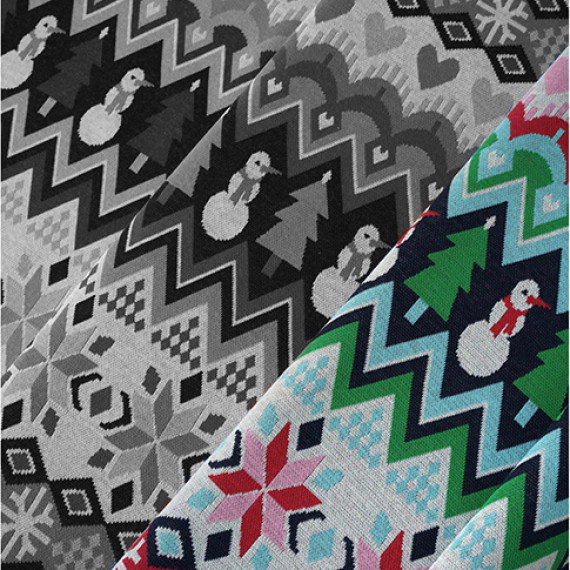 Bio-Jacquard Farb Spezial Jacquard Jersey Frosty Jacquard