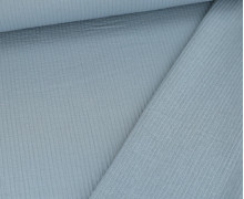 Baumwolle - Webware - Vintage - Steppnähte - Streifen - Uni - Taubenblau
