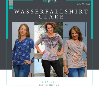 Wasserfall Shirt CLARE Gr. XS-XXL