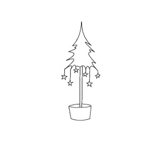 Stickdatei Weihnachtsbaum mit Sternchen Doodle 13 x 18