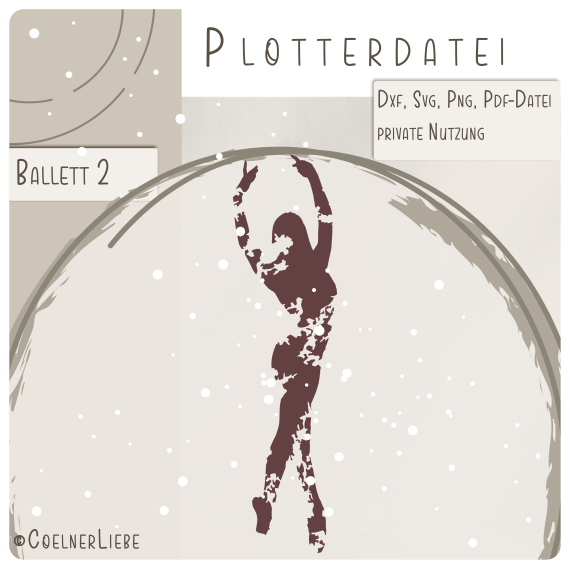 Plotterdatei Ballett-Tänzerin 2 - Anmutige Tänzerin im modernen Grunge-Look