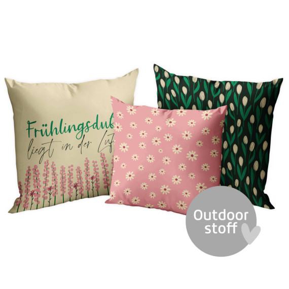 Kissenstoff - DIY - Kissen-Set - Frühlingsduft - Outdoorstoff - abby and amy