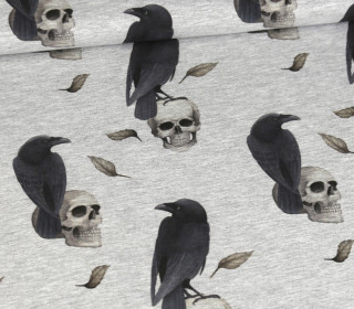 Jersey - Spooky Nature - Dreadful Crows - Grau Meliert - abby and me