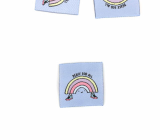 1 Label - Regenbogen - PEACE FOR ALL - Hellblau - Katzengold Design