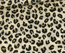 Baumwolle - Webware - Voile - Leopardenmuster - Creme