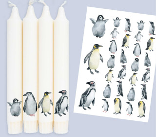 DIN A4 - Tattoofolie - Penguin Crew - für Kerzen / Keramik
