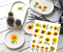 Rub-On Sticker - Sonnenblumen - Aquarell - Tante Henni Rubon - vielfältig nutzbar