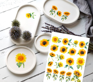 Rub-On Sticker - Sonnenblumen - Aquarell - Tante Henni Rubon - vielfältig nutzbar