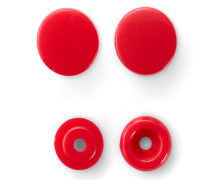 30 Nähfrei Druckknöpfe - Color Snaps - Rund - Kunststoff - 12,4mm - Prym - Rot