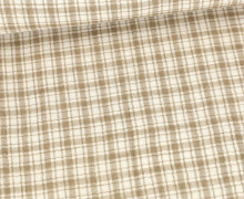 Musselin - Muslin - Double Gauze - Kariert - Schnuffeltuch - Windeltuch - Warmweiß/Sand