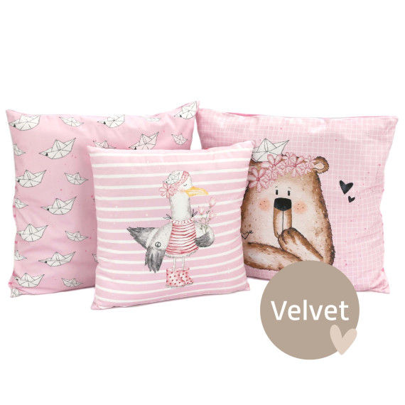 Kissenstoff - DIY - Kissen-Set - Küstenmädels - Rosa - Velvet - Treeebird - abby and amy