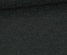 Weicher Seemanns Strick - Strickstoff - Baumwollmischgewebe - Rechtecke - Uni - Dunkelgrau Meliert