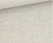 Waffelstrick-Jersey - Feine Struktur - Baumwolle - Uni - Hellgrau Meliert