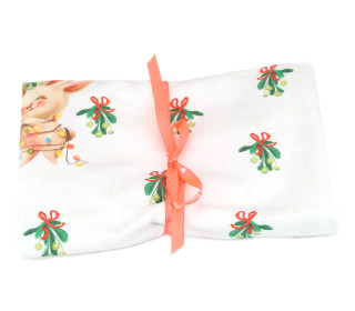 0,5m Zuschnitt -  Sommersweat - Weihnachtstraum - Hasen - Paneel - Beigegrau Meliert - Bio Qualität - abby and me