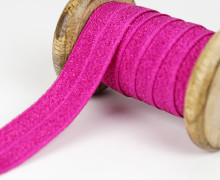 1m Faltgummi - elastisch - Glitzer - Faltband - 20mm - Fuchsia