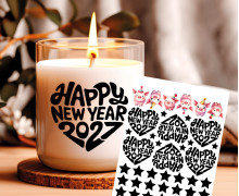 Rub-On Sticker - Happy New Year 2027 - Schweine - Tante Henni Rubon - vielfältig nutzbar