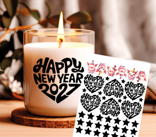 Rub-On Sticker - Happy New Year 2027 - Schweine - Tante Henni Rub-Ons - vielfältig nutzbar