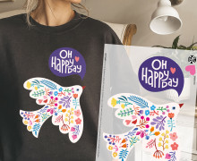 Onkel Bo's Bügelbilder - DIN A4 - Oh Happy Day - Taube - Hamburger Liebe