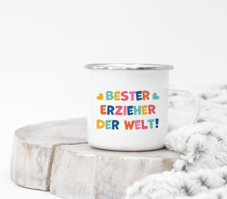 Emaille Becher - Bester Erzieher der Welt