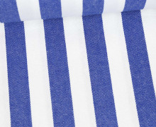 Jeans-Stoff - Breite Streifen - Gestreift - Nicht Elastisch - Weiß/Blau