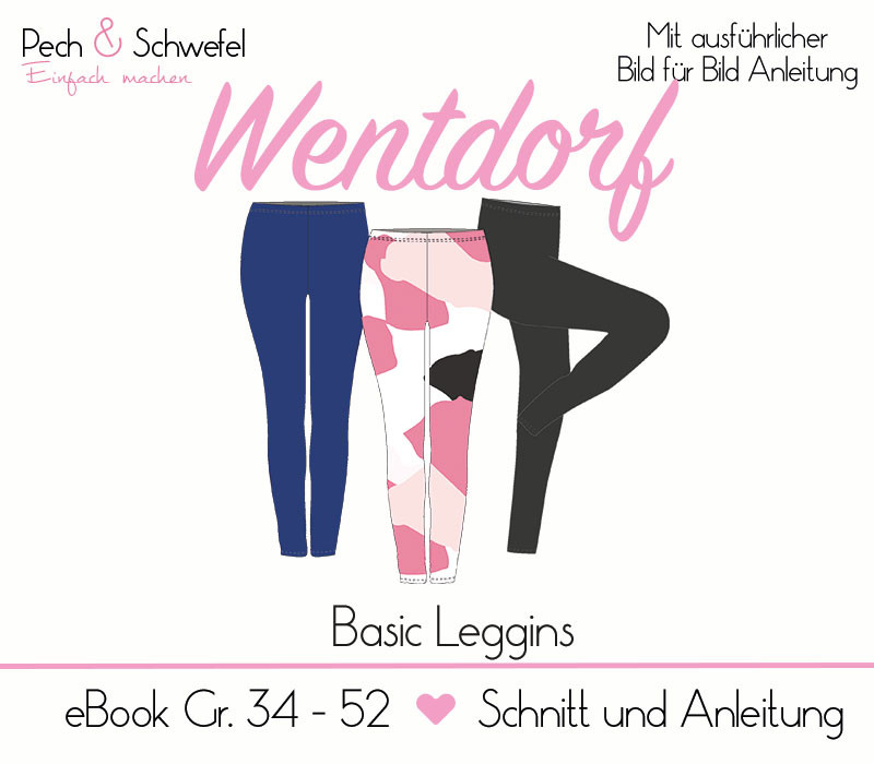 Ebook Basic Leggins “Wentorf” Gr. 34 – 52 in A4 und A0 von Pech und Schwefel