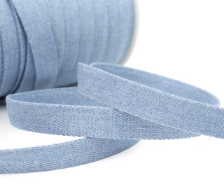 1m flache Jeans-Kordel - 15mm - Hoodieband - Kapuzenband - Verwaschenes Blau
