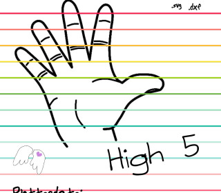 Plotterdatei High 5 Geburtstag Hand