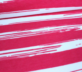 Rib - Painted Stripes - Pink - Bündchenstoff