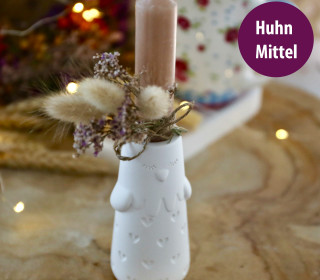 Silikon - Gießform - Stabkerzenhalter - Hühner Freunde - Huhn Mittel - vielfältig nutzbar