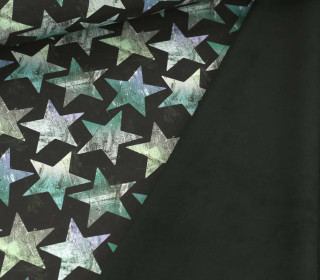 Softshell - Fleece - Gemusterte Sterne - Schwarzbraun/Schwarz