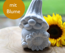 Silikon - Gießform - Süße Kürbis-Wichtel - mit Blume - vielfältig nutzbar