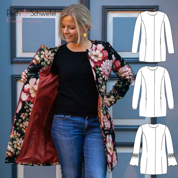 E-Book – Mantel „Helsinki“mit Wienernähten Gr. 34 – 52 in A4 und A0 (Einzel- und Mehrgrößenschnitt) Pech&Schwefel PechundSchwefel