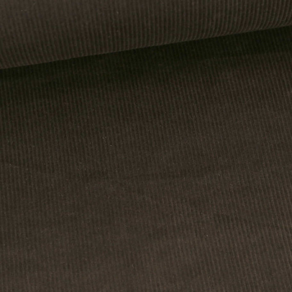 Cord - Breitcord - Leicht Elastisch - 320g - Washed-Look - Uni - Dunkelbraun