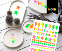 Neon Rub-On Sticker - Blitze - Tante Henni Rubon - vielfältig nutzbar